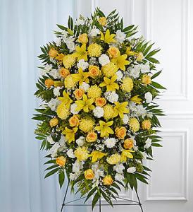 Yellow & White Standing Spray – Blooms By Vickrey, Camp Hill PA
