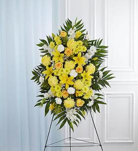 Yellow & White Standing Spray – Blooms By Vickrey, Camp Hill PA
