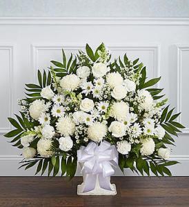 Heartfelt Tribute Floor Basket-White