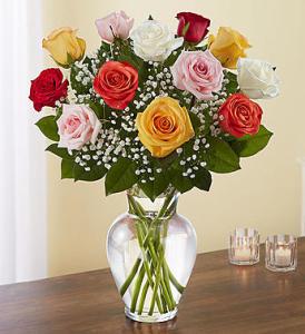 Assorted Rose Vase