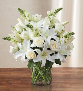 Classic All White Arrangement – Blooms By Vickrey, Camp Hill PA