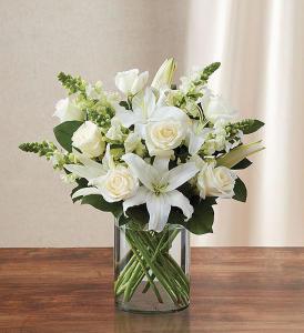 Classic All White Arrangement – Blooms By Vickrey, Camp Hill PA