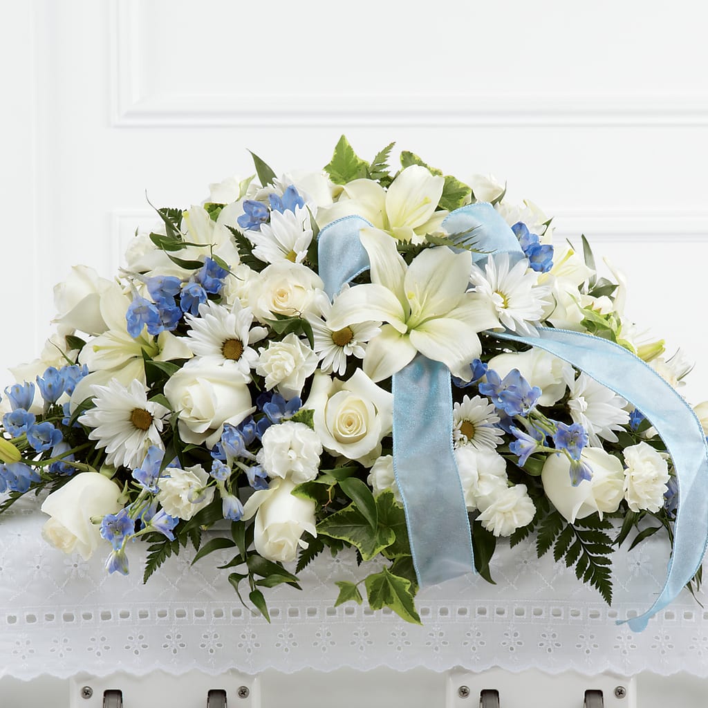 Tender Treasure Casket Spray – Blooms By Vickrey, Camp Hill PA