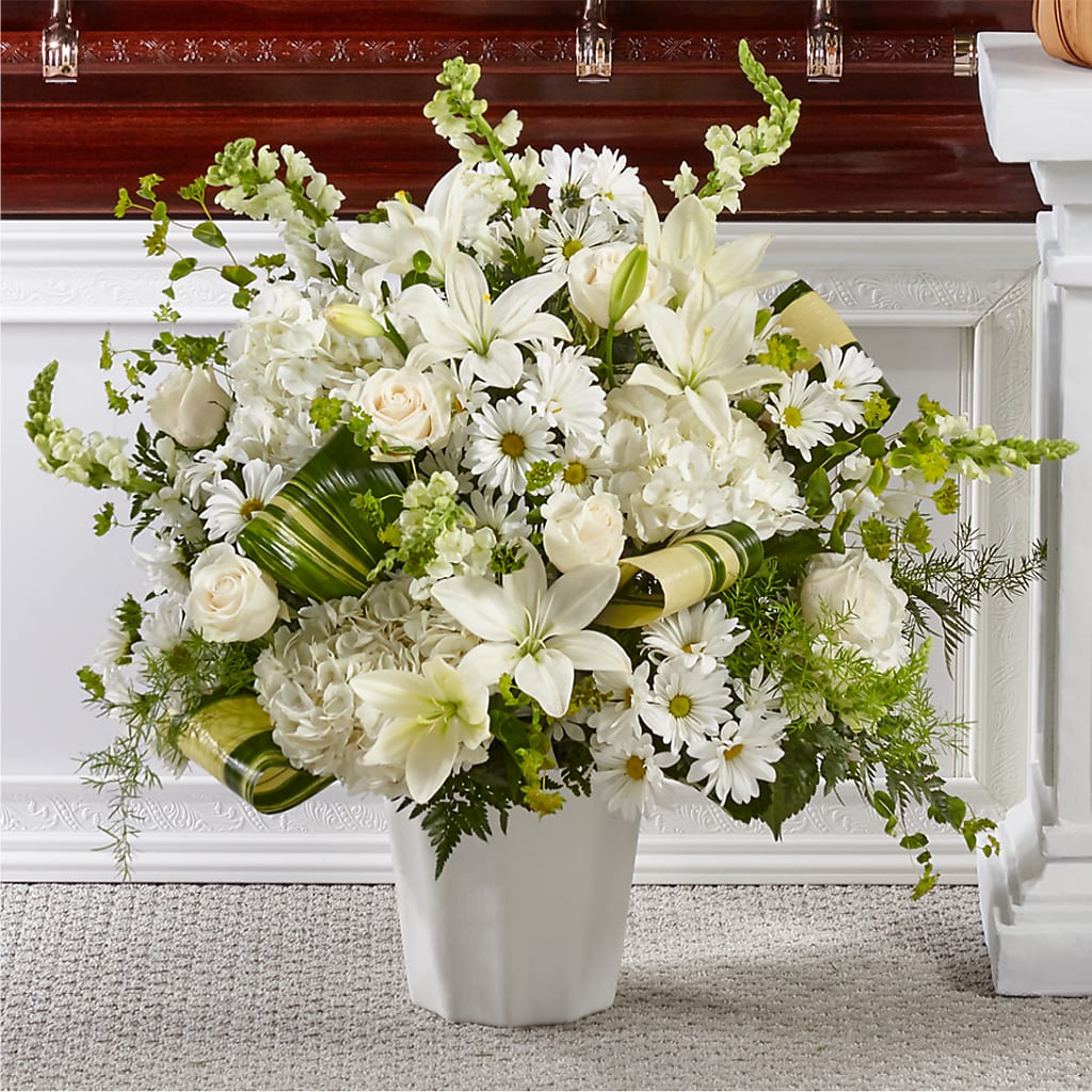 Thoughts of Tranquility Floor Basket – Blooms By Vickrey, Camp Hill PA