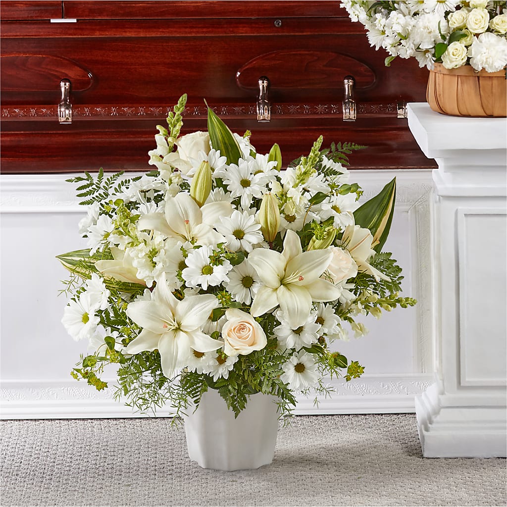 Thoughts of Tranquility Floor Basket – Blooms By Vickrey, Camp Hill PA