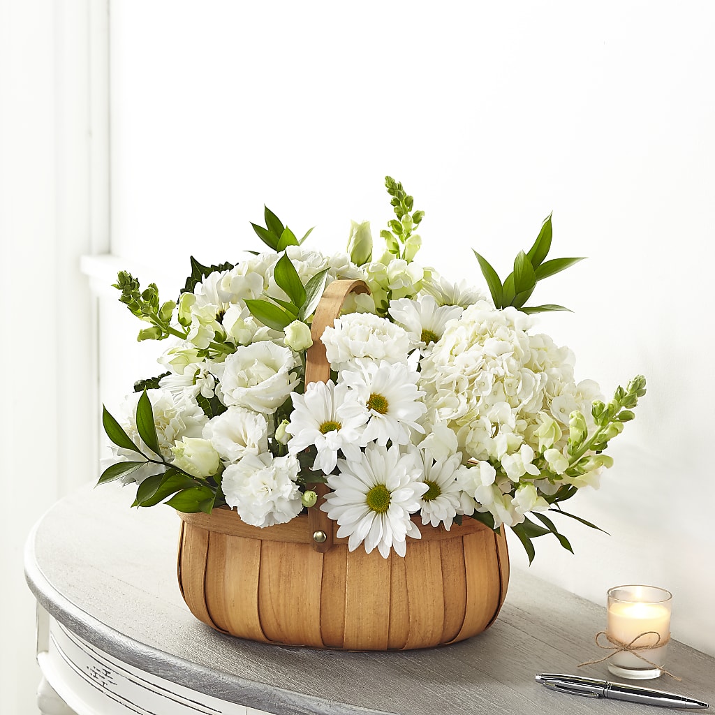 Pure Ivory Basket – Blooms By Vickrey, Camp Hill PA