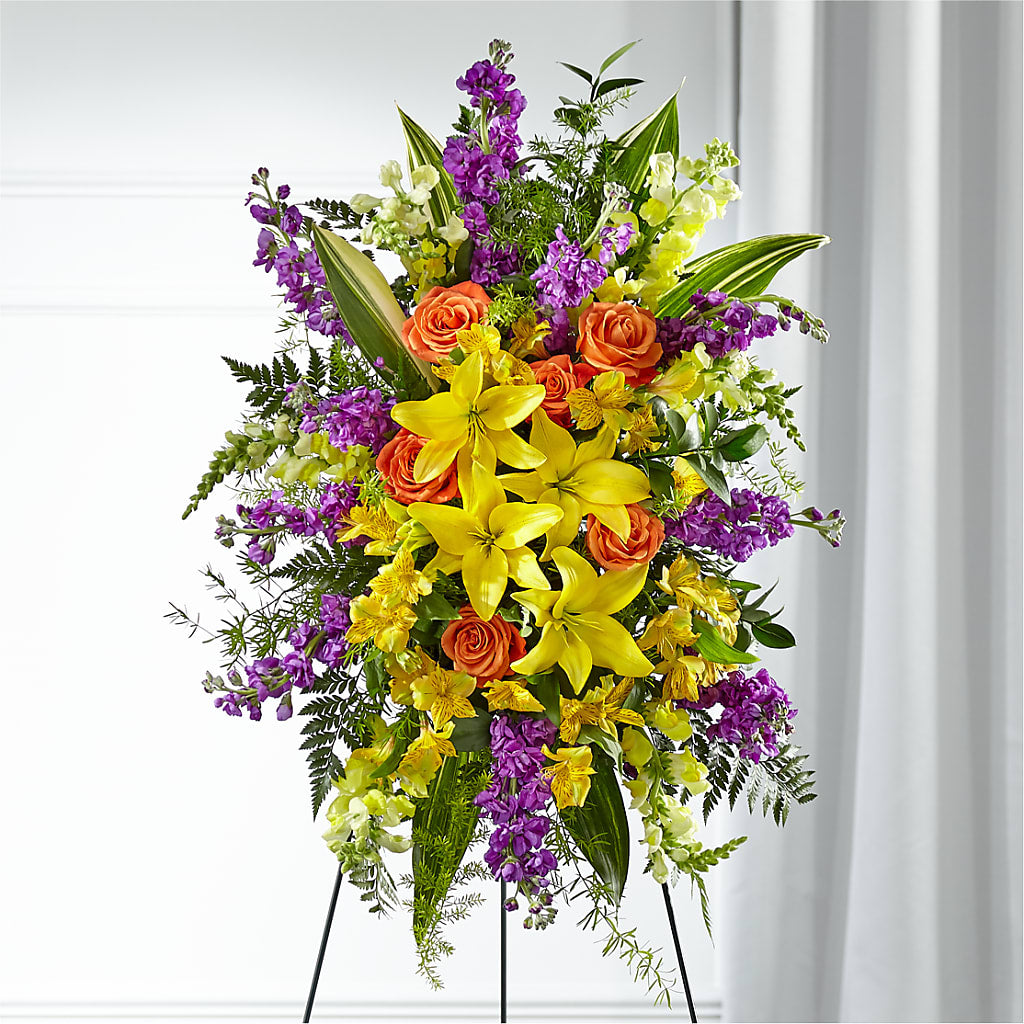 Thoughtful Prayers Standing Spray – Blooms By Vickrey, Camp Hill PA