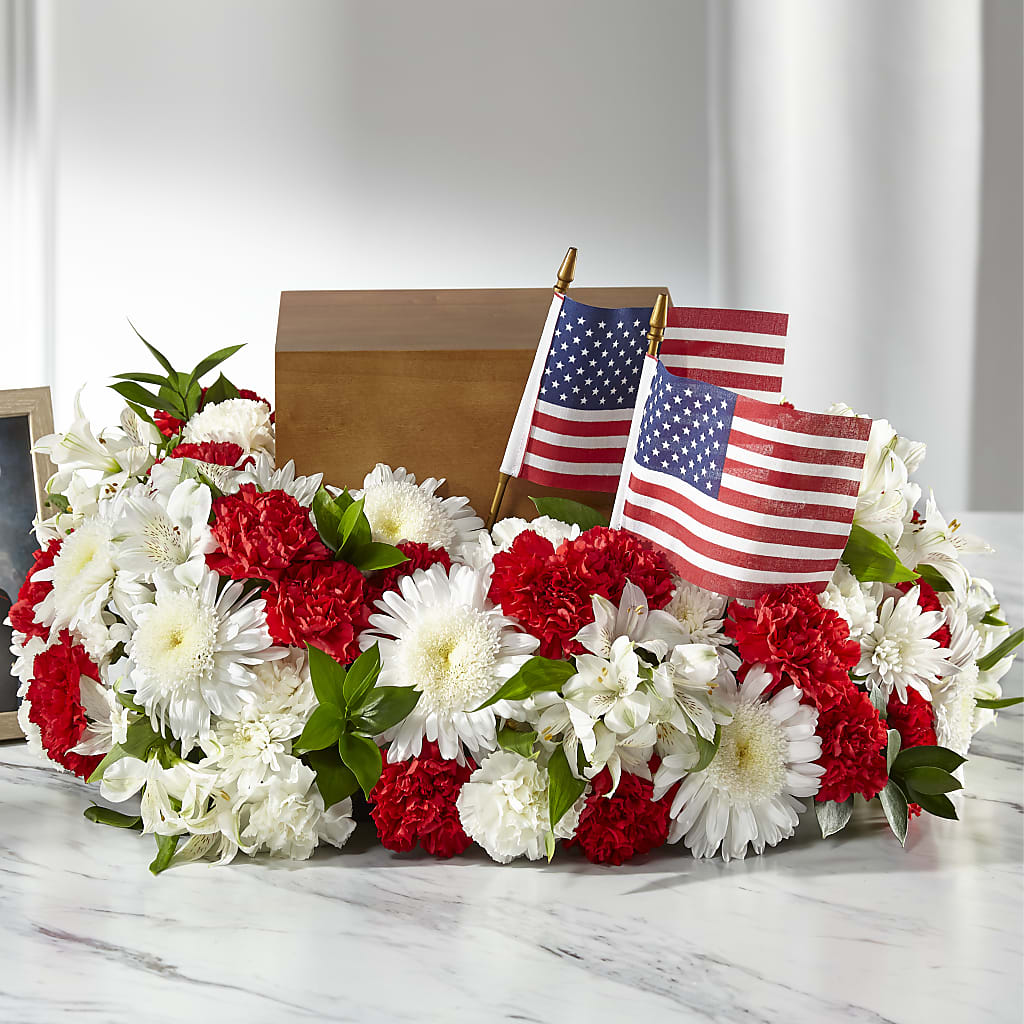 Spirit of Patriotism Cremation Adornment – Blooms By Vickrey, Camp Hill PA