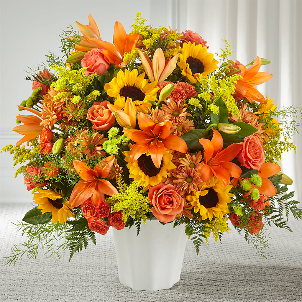 Harvest Thoughts Floor Basket – Blooms By Vickrey, Camp Hill PA