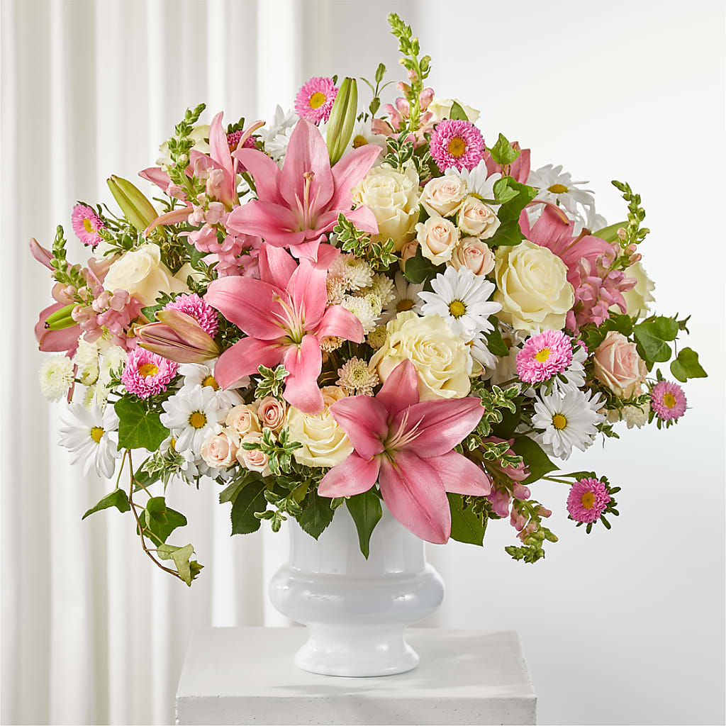 Empathetic Blooms Urn Arrangement – Blooms By Vickrey, Camp Hill PA