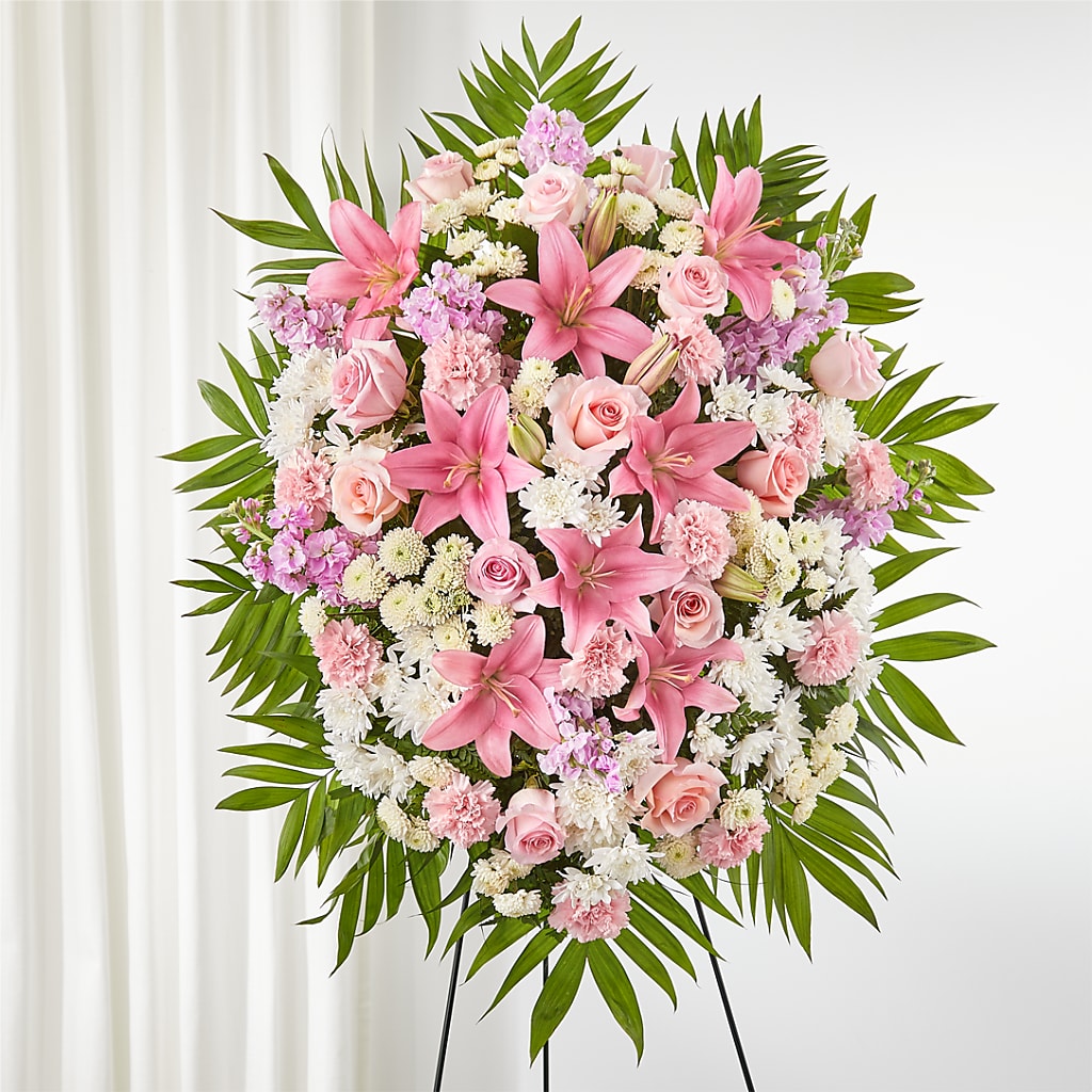 Offering Solace Standing Spray – Blooms By Vickrey, Camp Hill PA