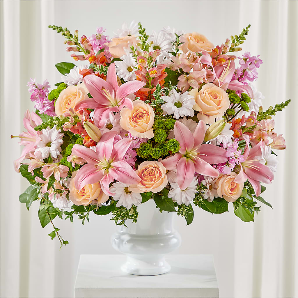 Heartfelt Gesture Urn Arrangement – Blooms By Vickrey, Camp Hill PA