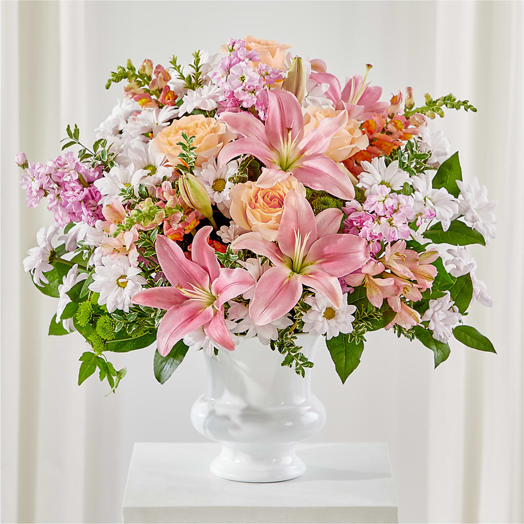 Heartfelt Gesture Urn Arrangement – Blooms By Vickrey, Camp Hill PA