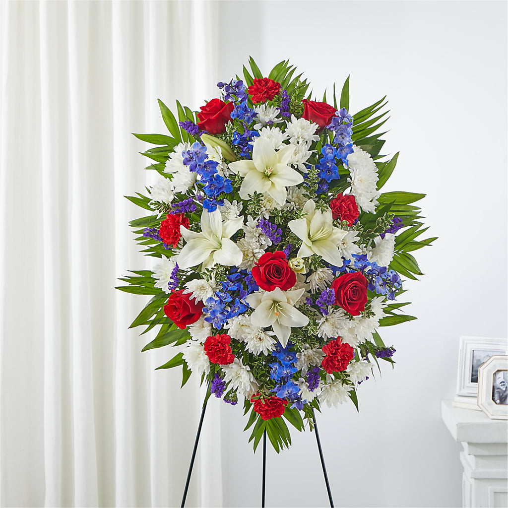 Cherished Service Standing Spray – Blooms By Vickrey, Camp Hill PA