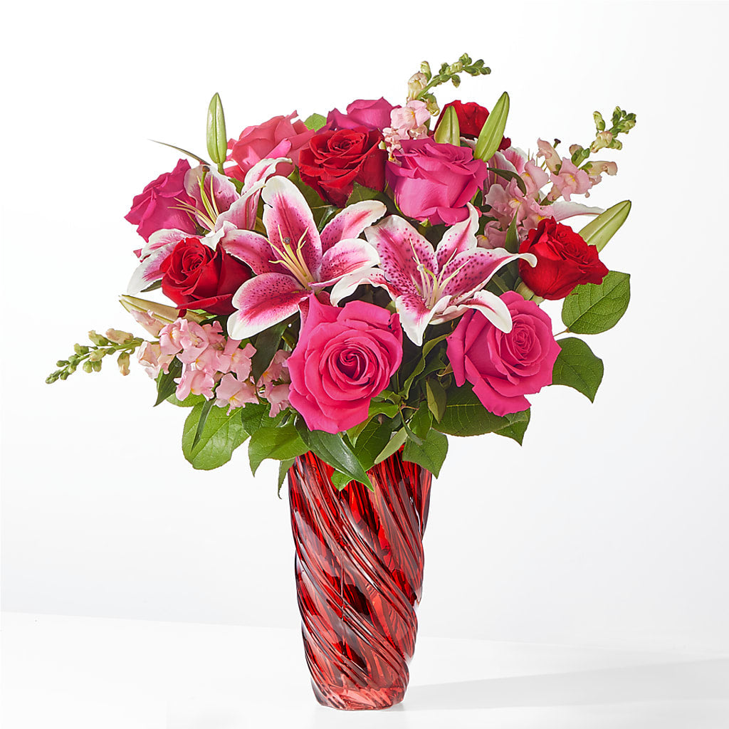 Always You Bouquet with Luxe Swirl Vase – Blooms By Vickrey, Camp Hill PA