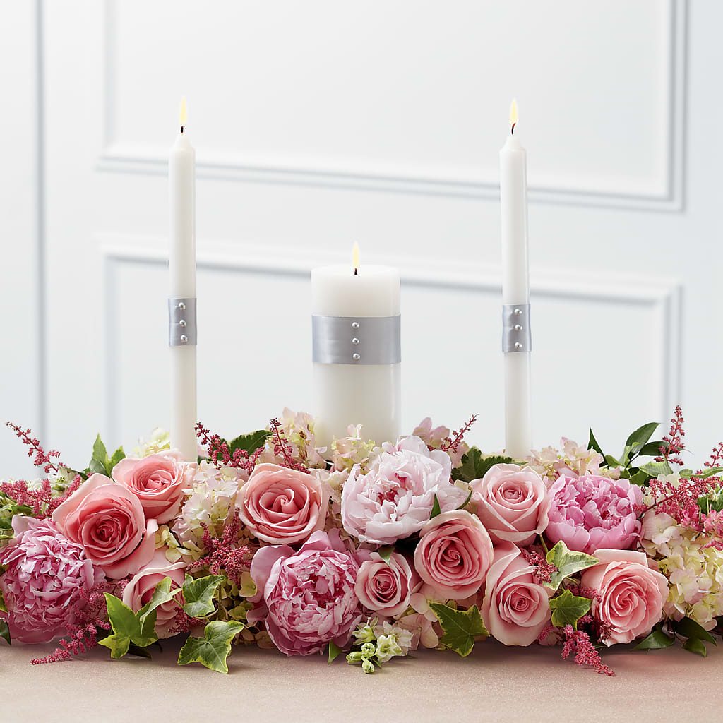Worldwide Romance Unity Candle Arrangement – Blooms By Vickrey, Camp Hill PA