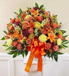 Standing Mixed Basket in Fall Colors –  Blooms By Vickrey, Camp Hill PA