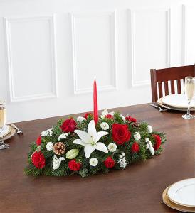 Traditional Christmas Centerpiece –  Blooms By Vickrey, Camp Hill PA