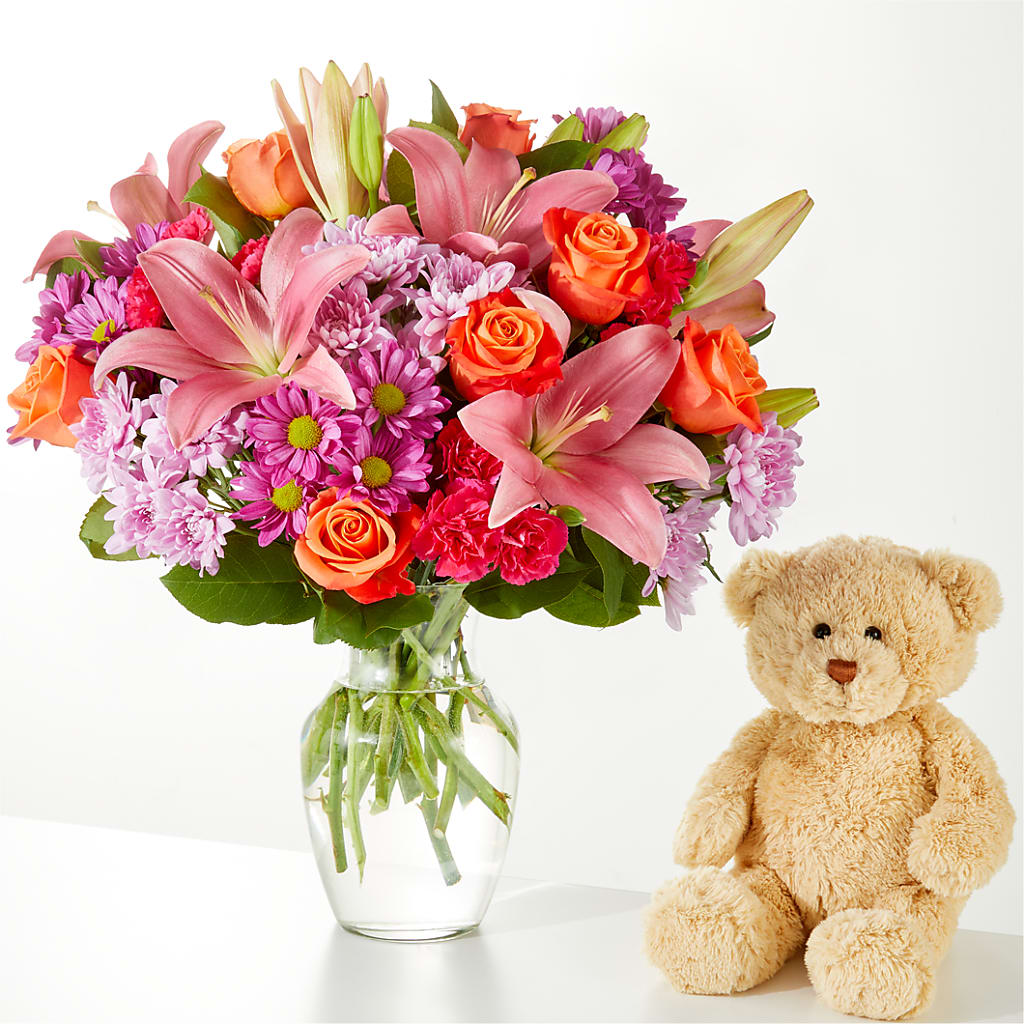 One and Only Bouquet and Bear Bundle –  Blooms By Vickrey, Camp Hill PA
