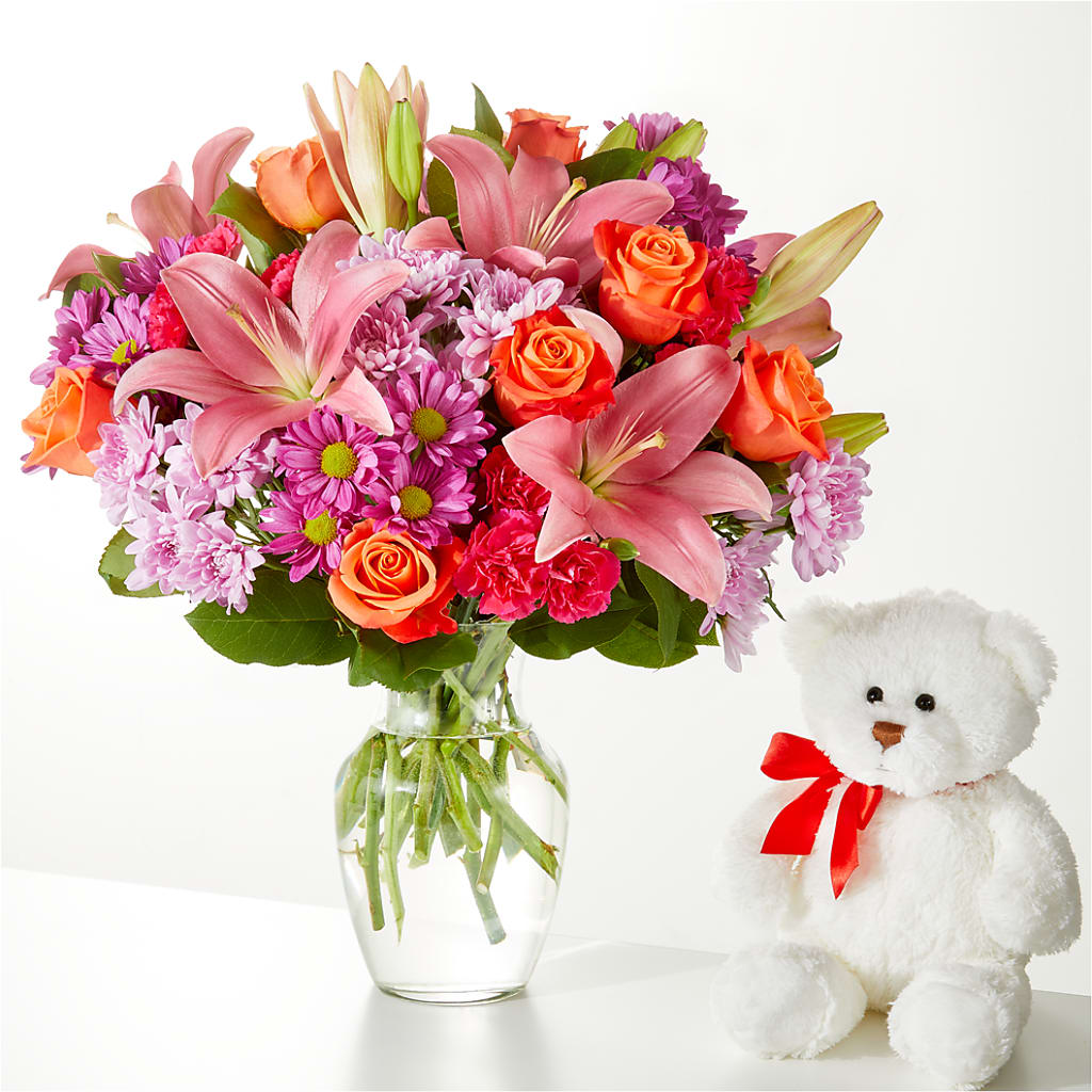 One and Only Bouquet and Bear Bundle –  Blooms By Vickrey, Camp Hill PA