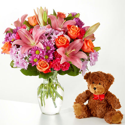 One and Only Bouquet and Bear Bundle –  Blooms By Vickrey, Camp Hill PA