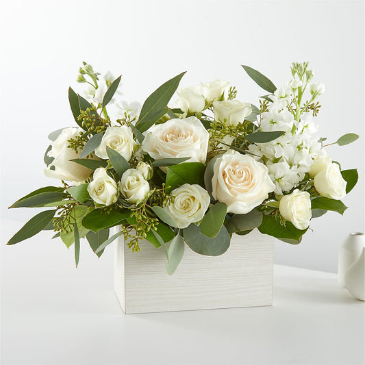 Fresh Linen Box Bouquet –  Blooms By Vickrey, Camp Hill PA