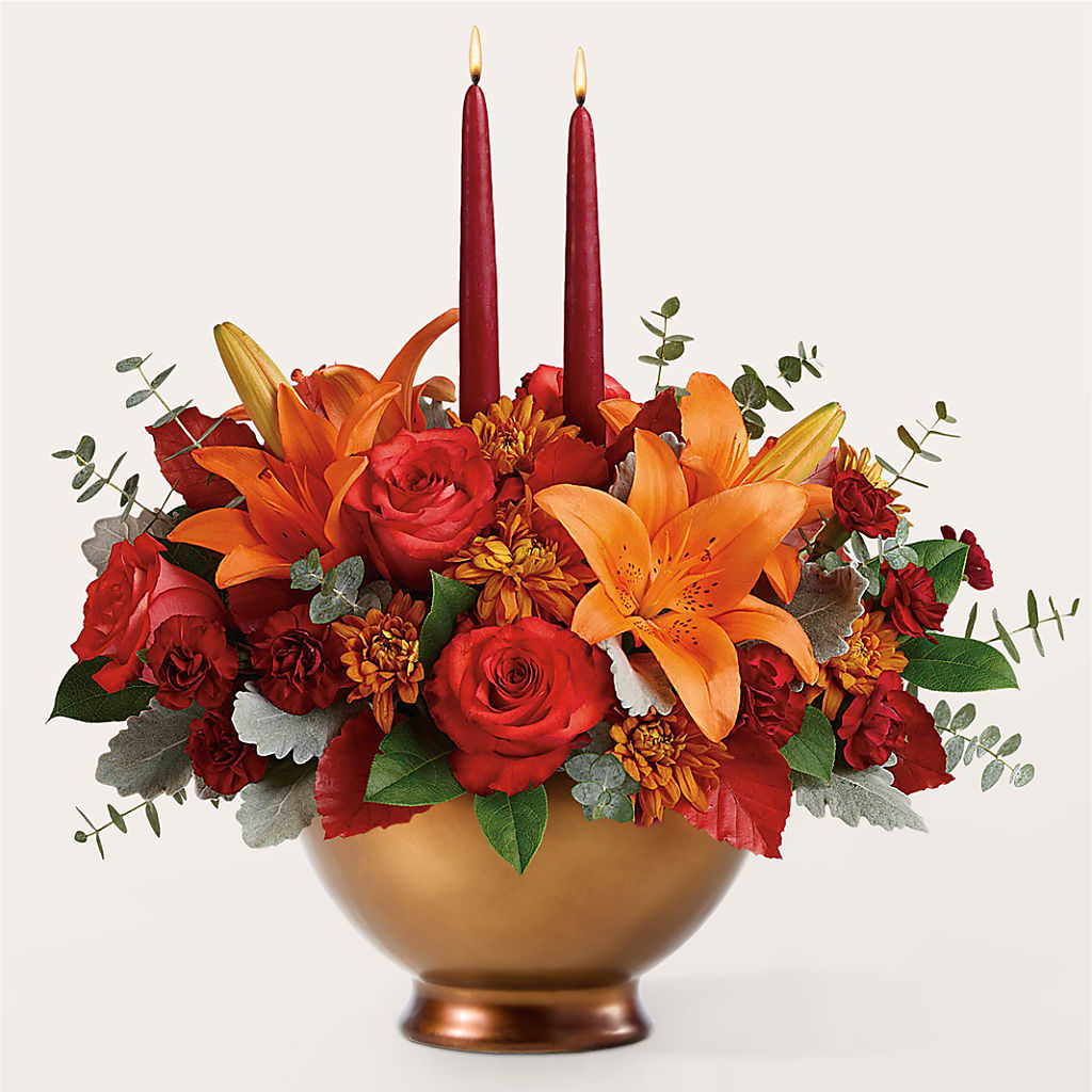 Fruits of Fall Centerpiece –  Blooms By Vickrey, Camp Hill PA