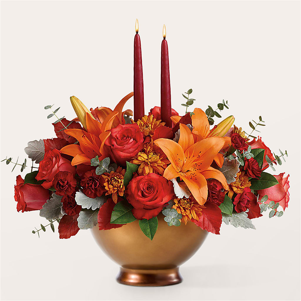 Fruits of Fall Centerpiece –  Blooms By Vickrey, Camp Hill PA