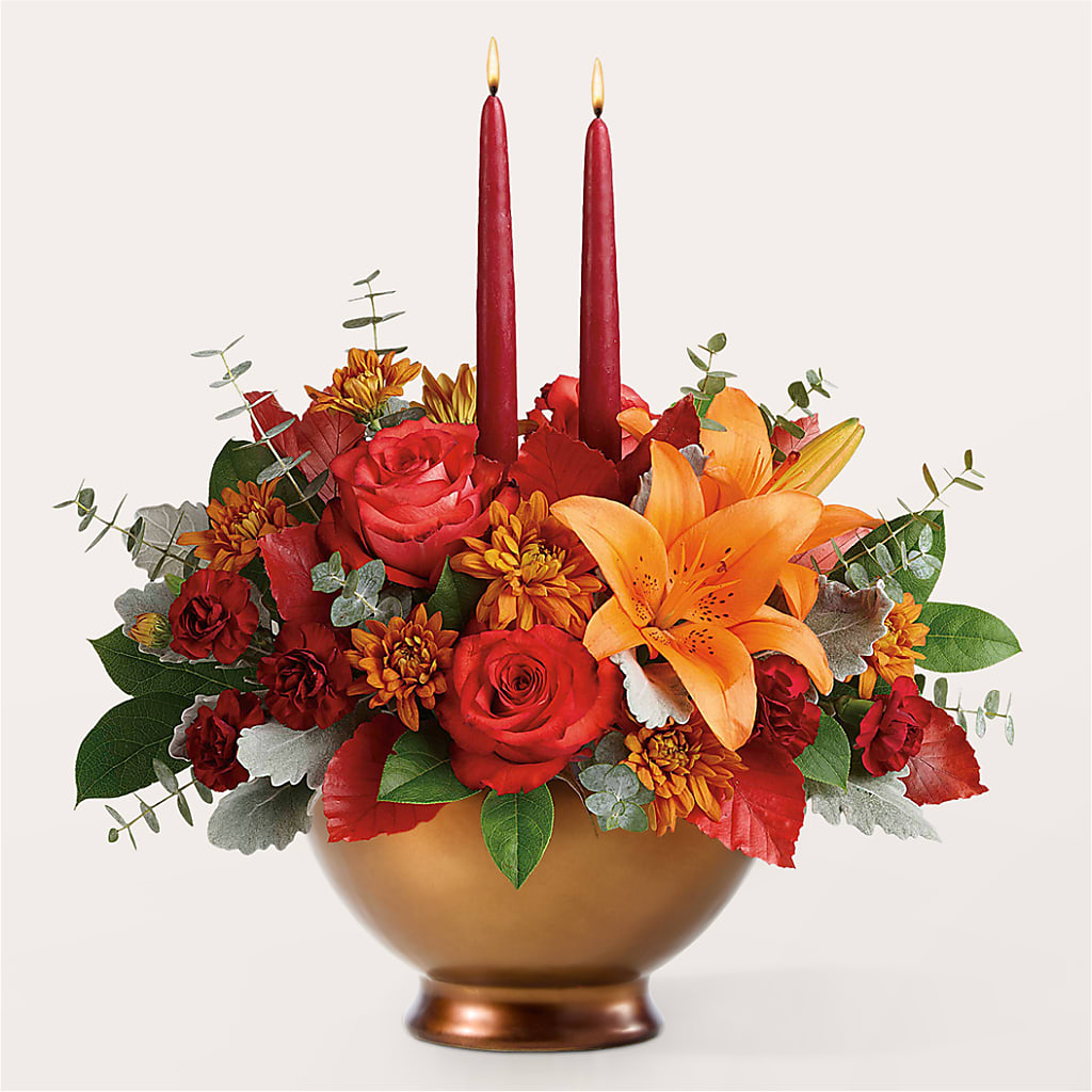 Fruits of Fall Centerpiece –  Blooms By Vickrey, Camp Hill PA