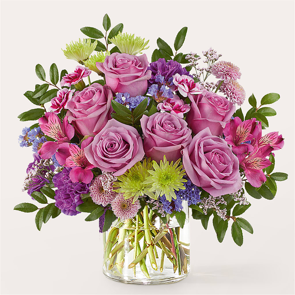 Glass Half Full Bouquet –  Blooms By Vickrey, Camp Hill PA
