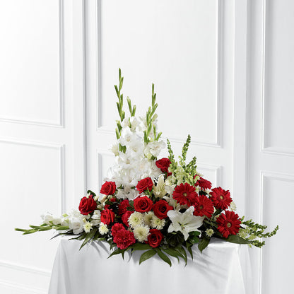 Crimson & White Arrangement –  Blooms By Vickrey, Camp Hill PA