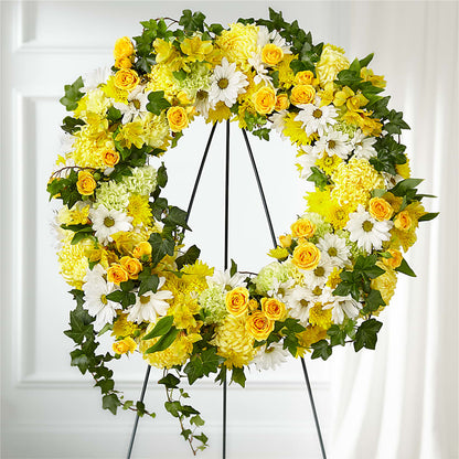 Golden Remembrance Wreath –  Blooms By Vickrey, Camp Hill PA