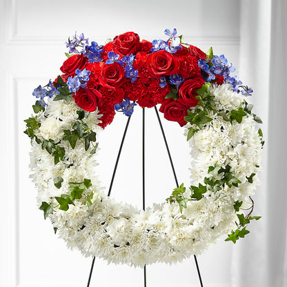 Patriotic Passion Wreath –  Blooms By Vickrey, Camp Hill PA