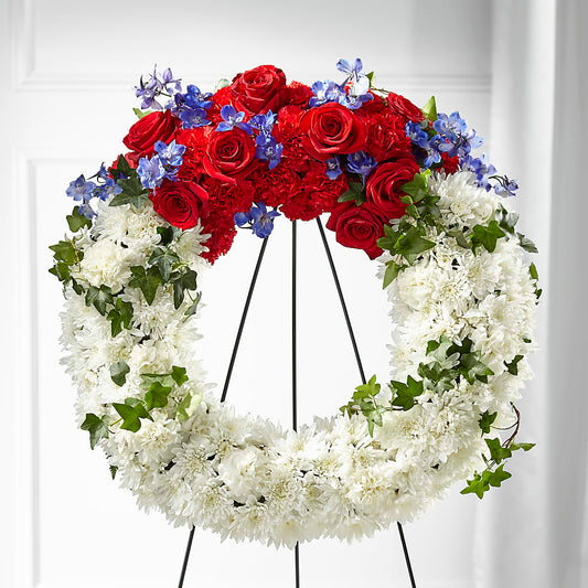 Patriotic Passion Wreath –  Blooms By Vickrey, Camp Hill PA