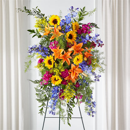 Sunlit Memories Standing Spray (Standard) –  Blooms By Vickrey, Camp Hill PA