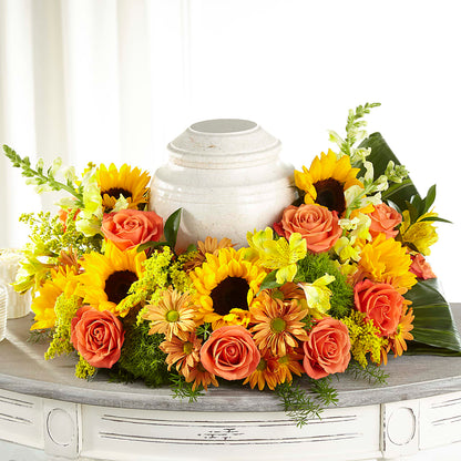 Faithful Sunflower Cremation Adornment –  Blooms By Vickrey, Camp Hill PA