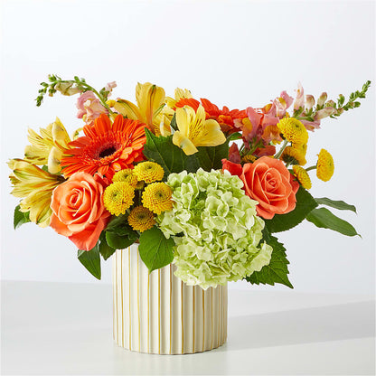 Autumn Sunshine Bouquet with Ivory Vase –  Blooms By Vickrey, Camp Hill PA