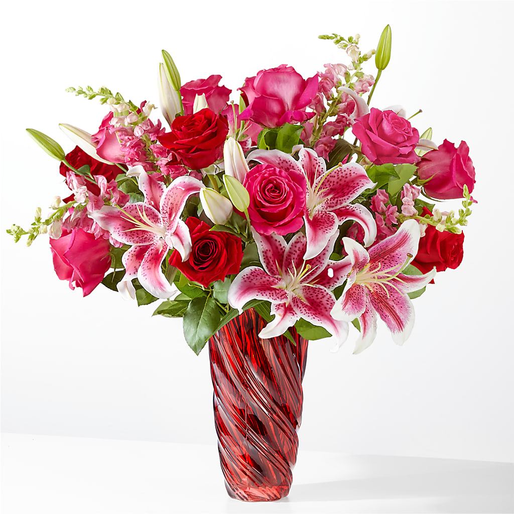 Always You Bouquet with Luxe Swirl Vase –  Blooms By Vickrey, Camp Hill PA