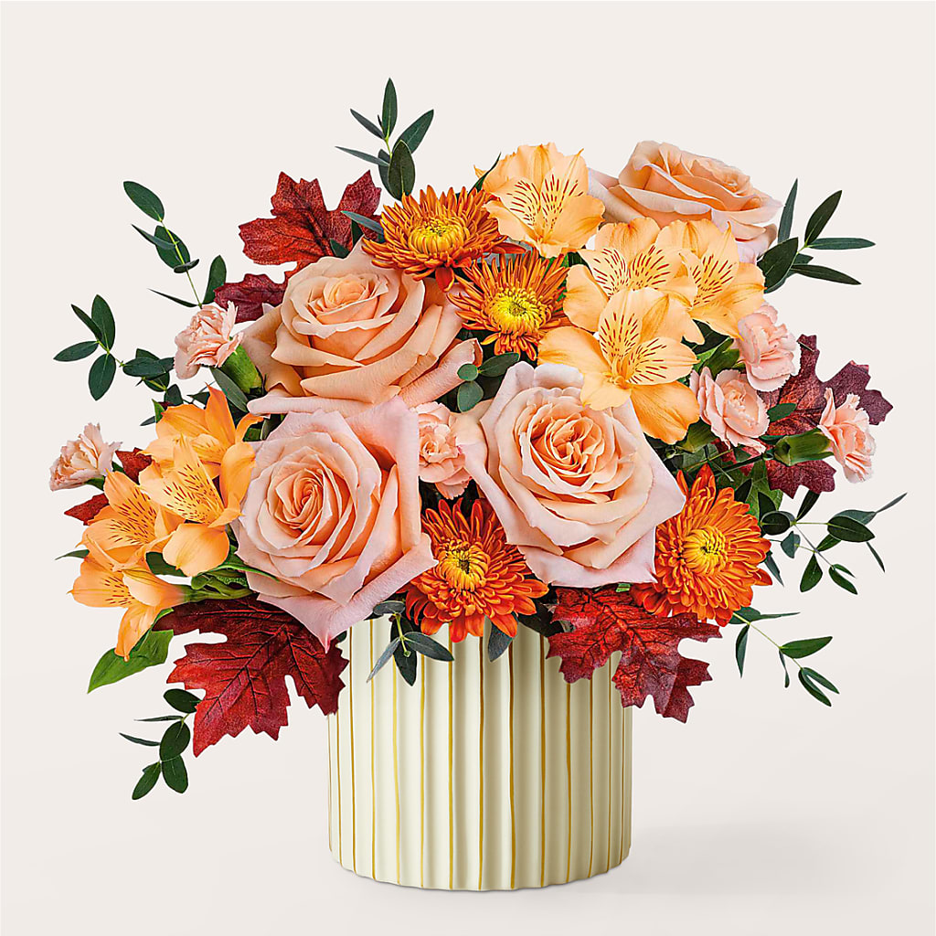 Spiced Latte Bouquet with Ivory Vase –  Blooms By Vickrey, Camp Hill PA