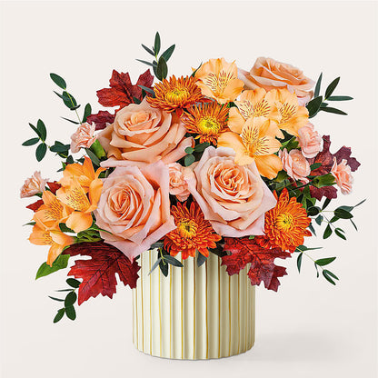Spiced Latte Bouquet with Ivory Vase –  Blooms By Vickrey, Camp Hill PA