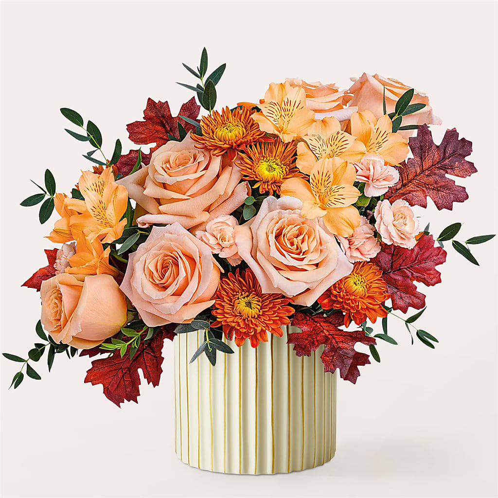 Spiced Latte Bouquet with Ivory Vase –  Blooms By Vickrey, Camp Hill PA