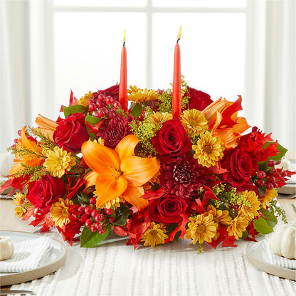 Autumn's Embrace Centerpiece –  Blooms By Vickrey, Camp Hill PA