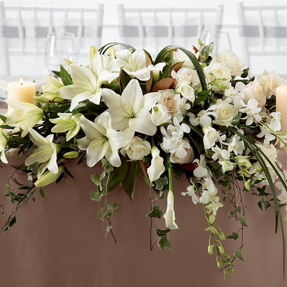 White Linen Arrangement –  Blooms By Vickrey, Camp Hill PA