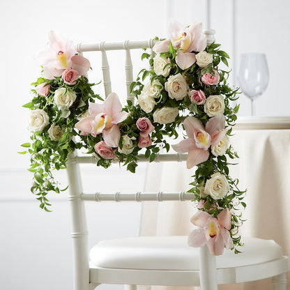 Orchid Rose Chair Décor –  Blooms By Vickrey, Camp Hill PA